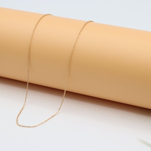 Thin Rose Gold Chain Necklace Dainty & Lightweight, XPNL0124 - Picture 1 of 12